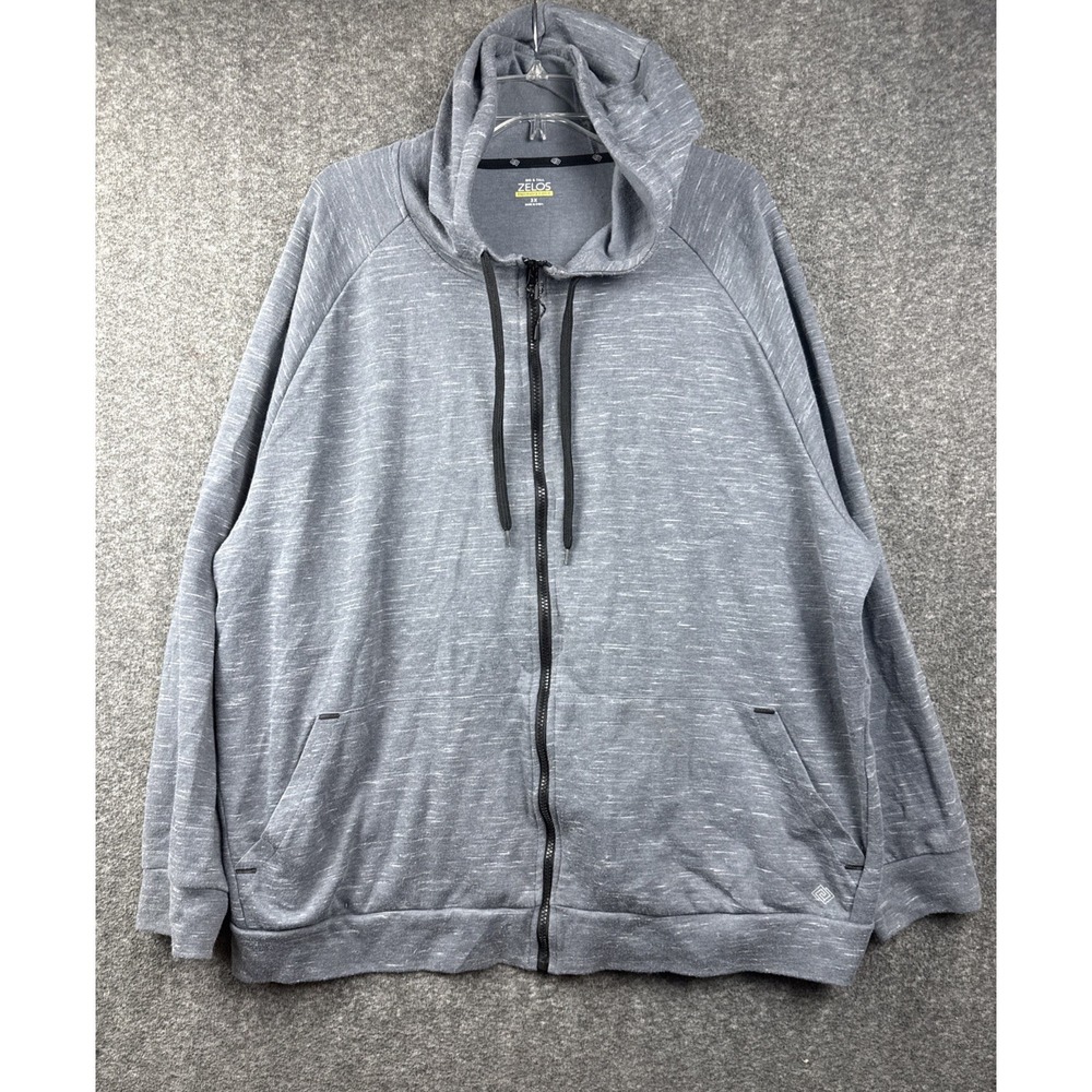 Zelos Men's Big & Tall 3X 1/4 Zip Gray Long‎ Sleeve Sweatshirt Lightweight